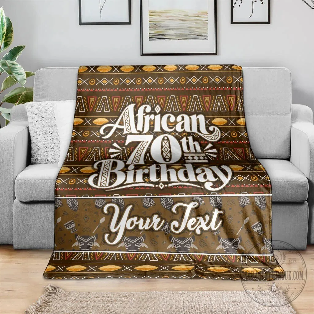 Personalized African 70th Birthday Tribal Pattern Mudcloth Heritage Art Blanket 8 Personalized African 70th Birthday Tribal Pattern Mudcloth Heritage Art Blanket