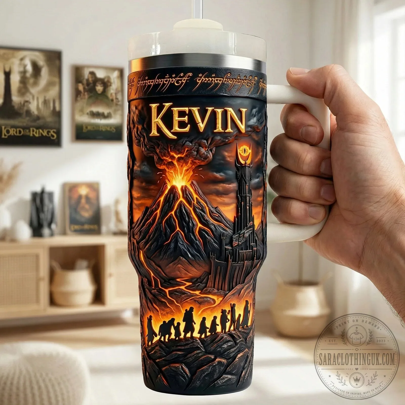 Lord of the Rings Mount Doom Personalized Insulated Tumbler with Handle 8 Lord of the Rings Mount Doom Personalized Insulated Tumbler with Handle
