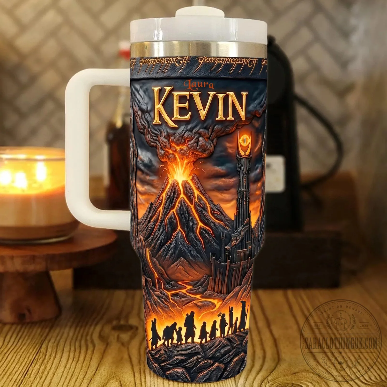 Lord of the Rings Mount Doom Personalized Insulated Tumbler with Handle 9 Lord of the Rings Mount Doom Personalized Insulated Tumbler with Handle