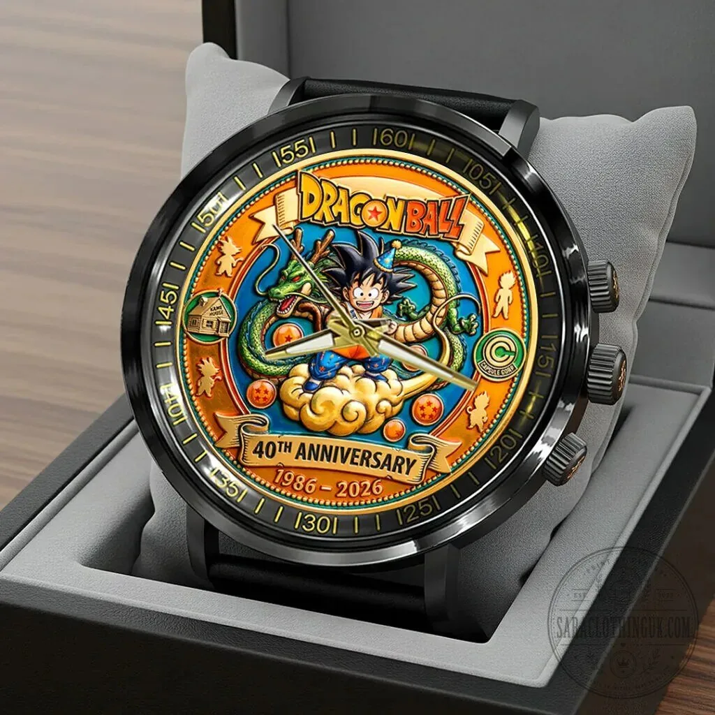 Dragon Ball 40th Anniversary Goku and Shenron Black Stainless Steel Watch