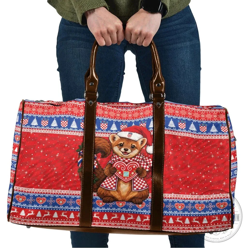 Christmas Red Panda Licitar Heart Croatia Holiday Travel Bag