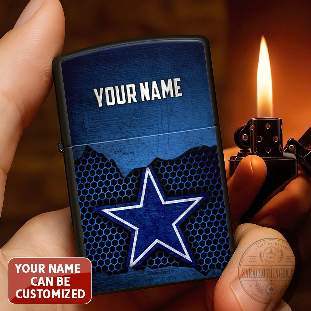 Personalized Dallas Cowboys Star Logo Zippo Lighter with Custom Name