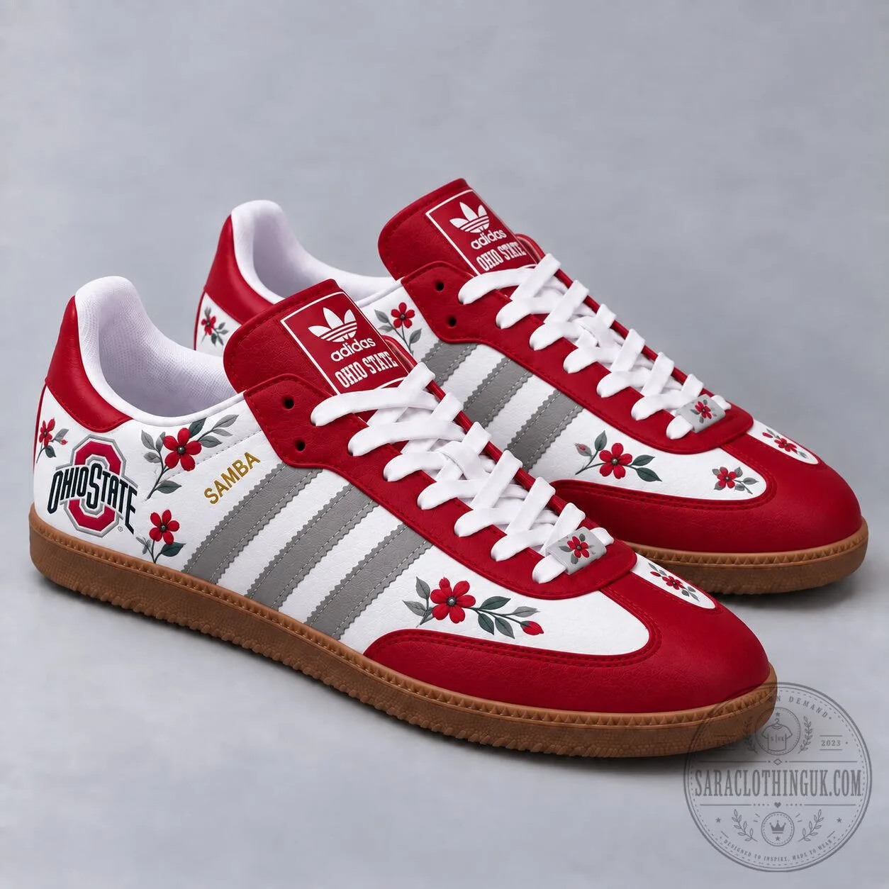Ohio State Buckeyes Floral Game Day Samba Shoes NCAA College Football