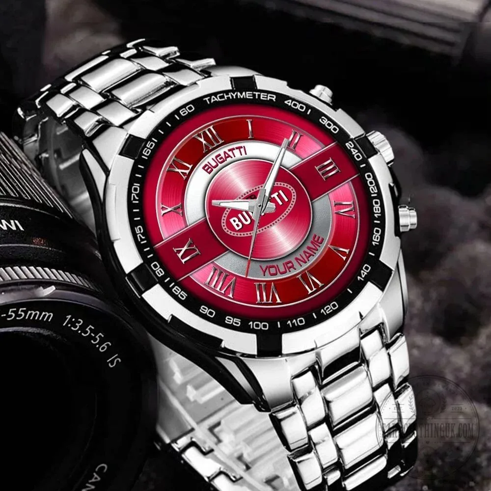 Bugatti Custom Name Elegant Fashion Design Watch