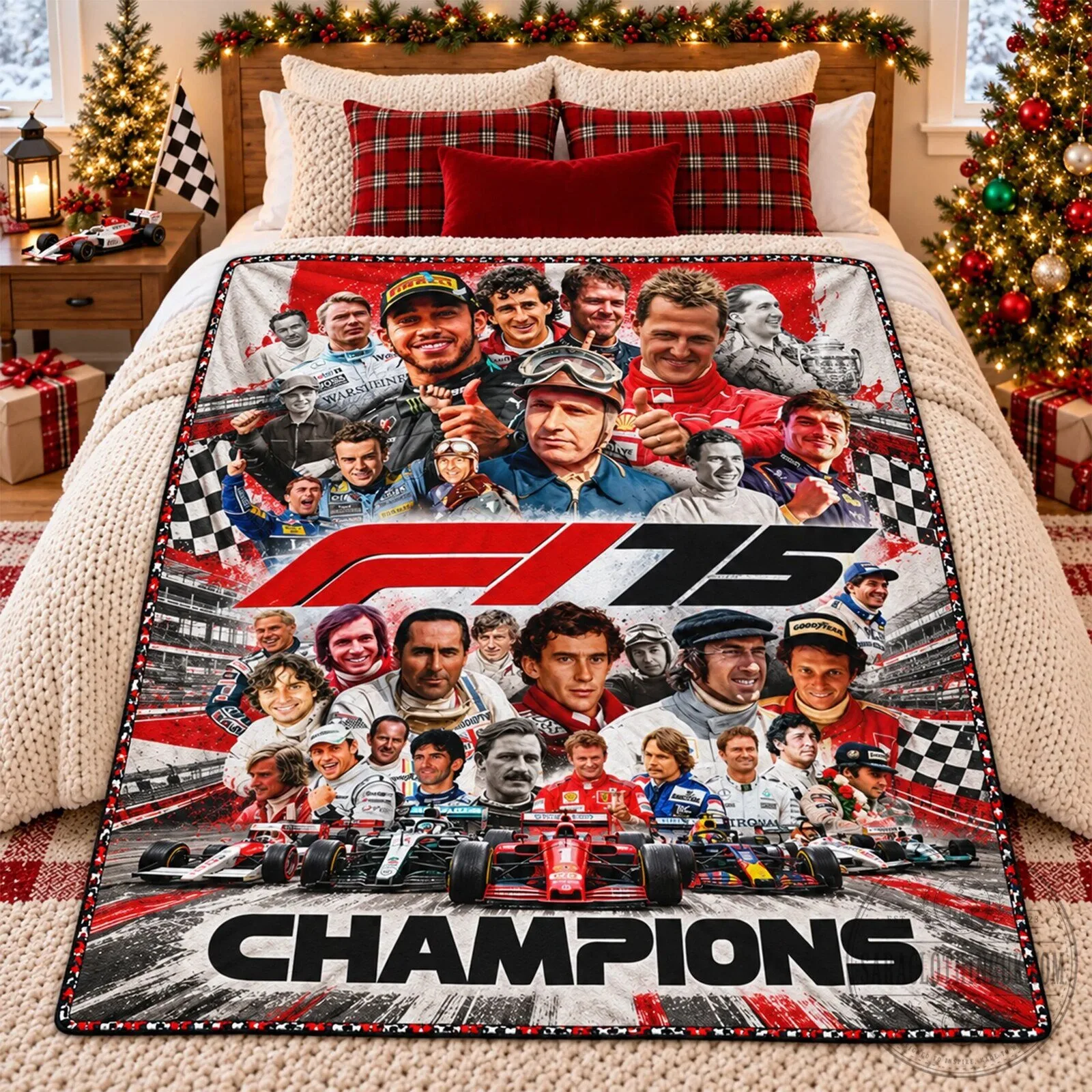 Formula 1 Racing Champions 75th Anniversary Fleece Throw Blanket 9 Formula 1 Racing Champions 75th Anniversary Fleece Throw Blanket