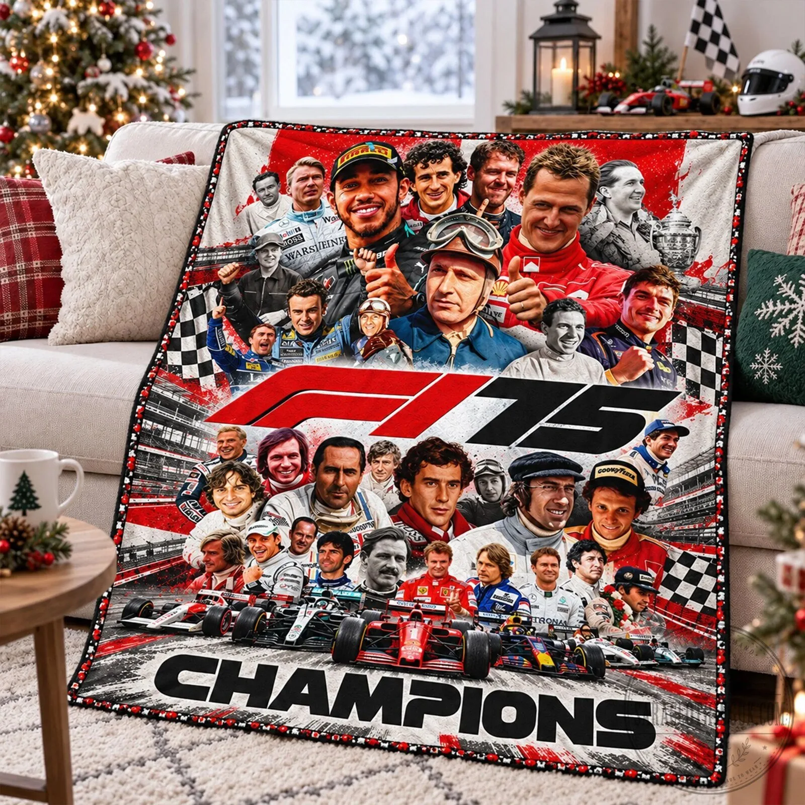 Formula 1 Racing Champions 75th Anniversary Fleece Throw Blanket 10 Formula 1 Racing Champions 75th Anniversary Fleece Throw Blanket