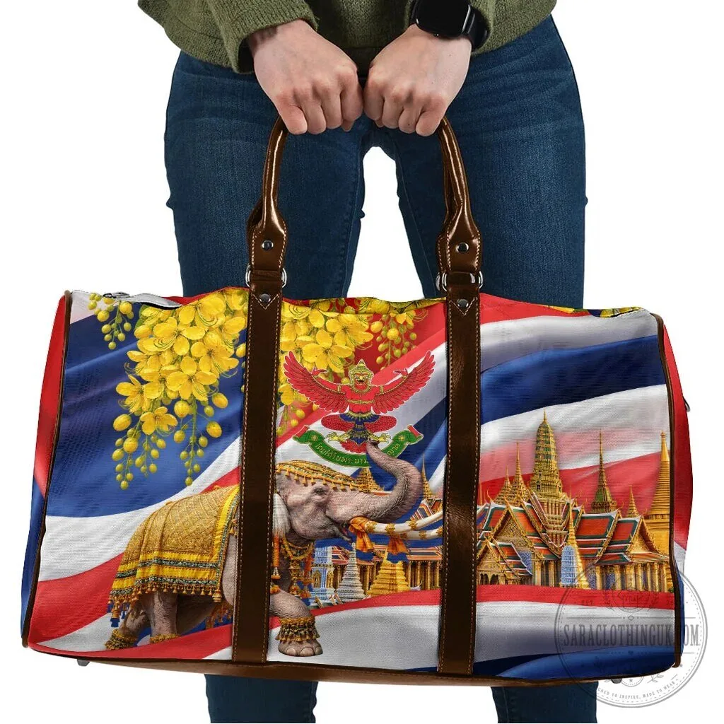 Thailand Flag Golden Elephant Garuda Temple Travel Bag
