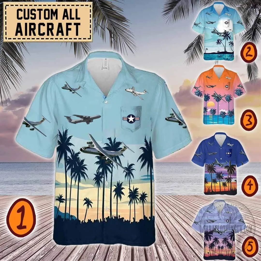 C-141 Starlifter Military Aircraft Palm Tree Hawaiian Shirt 1 C-141 Starlifter Military Aircraft Palm Tree Hawaiian Shirt