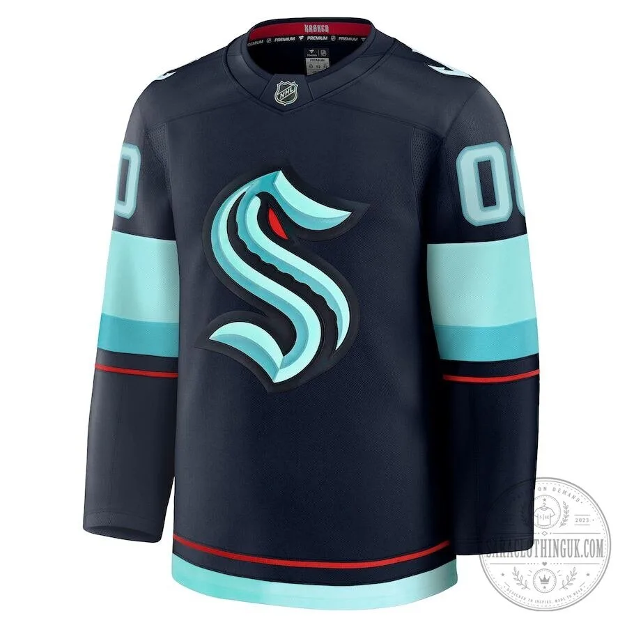 Seattle Kraken National Hockey League Home Premium Custom Hockey Jersey 3 Seattle Kraken National Hockey League Home Premium Custom Hockey Jersey