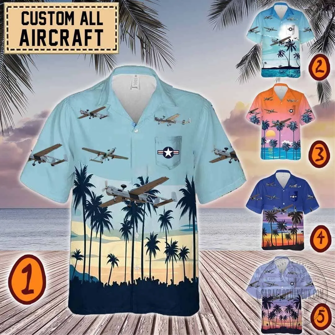 MQ-5B Hunter Unmanned Aircraft System Tropical Hawaiian Shirt 1 MQ-5B Hunter Unmanned Aircraft System Tropical Hawaiian Shirt