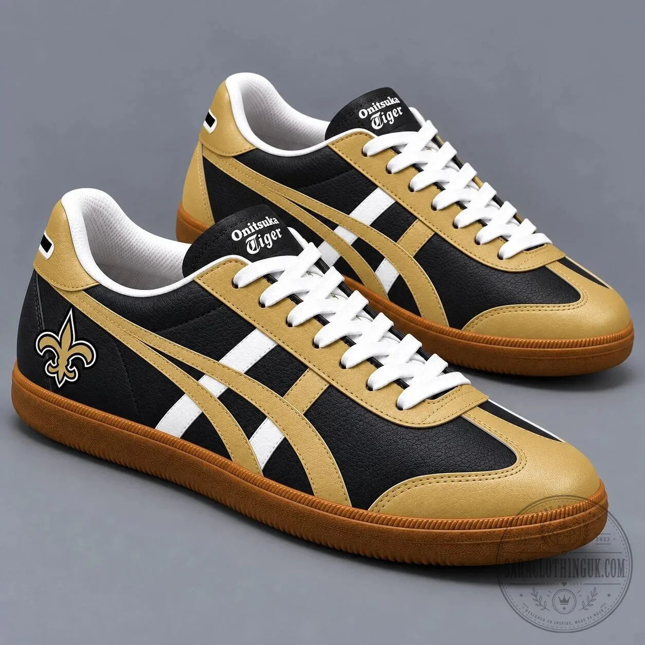 New Orleans Saints NFL Team Gold and Black Onitsuka Tiger Shoes 1 New Orleans Saints NFL Team Gold and Black Onitsuka Tiger Shoes