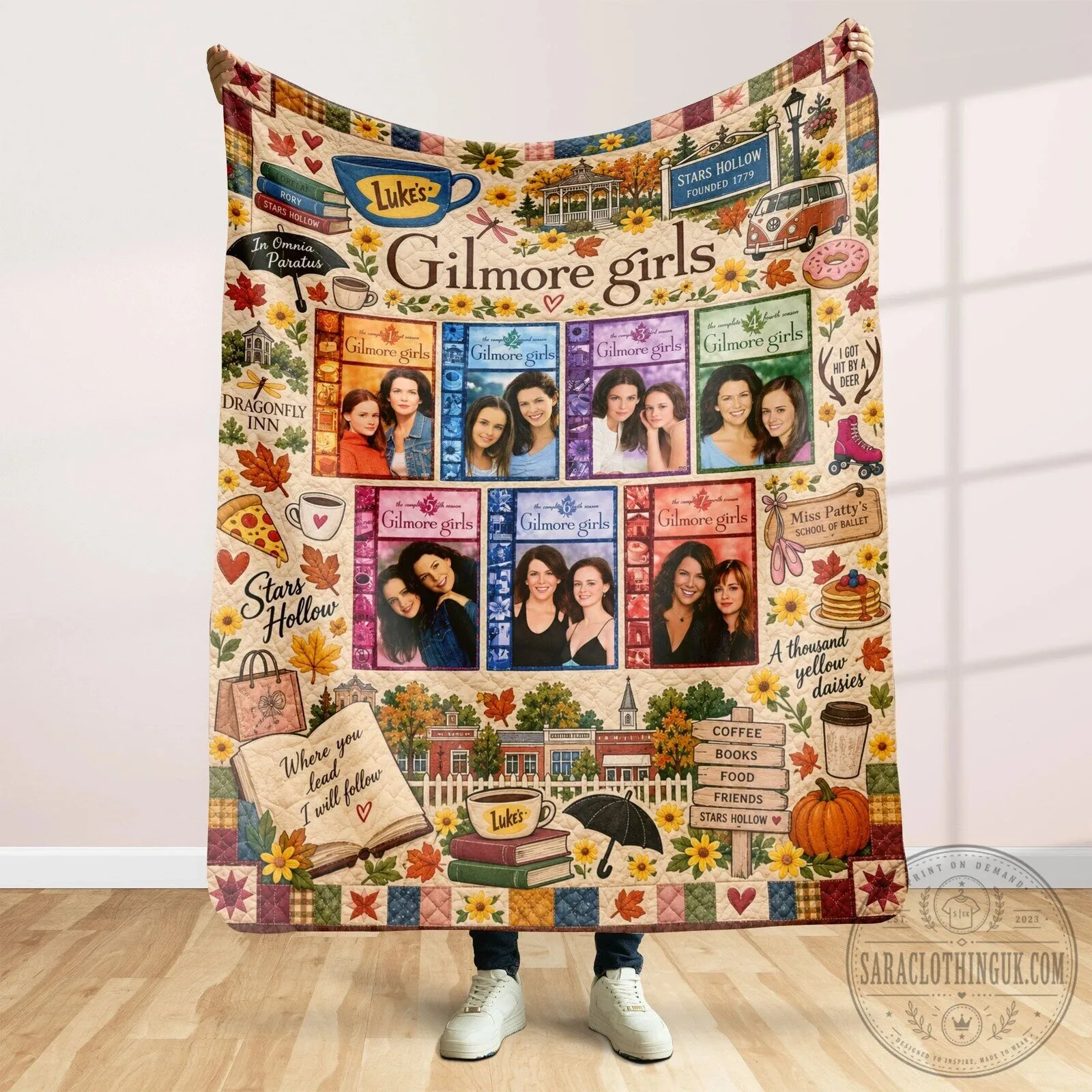 Gilmore Girls Stars Hollow Luke's Diner Coffee Autumn Quilt Blanket 8 Gilmore Girls Stars Hollow Luke