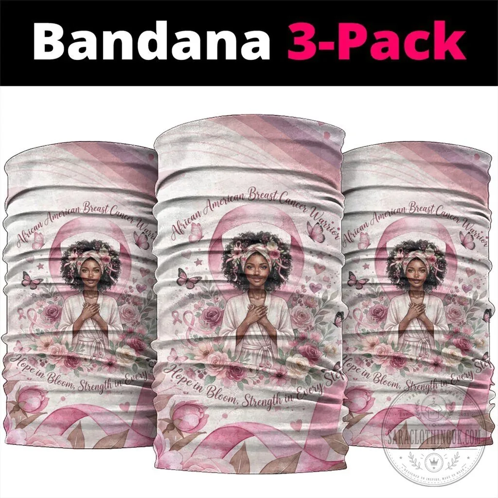 African American Breast Cancer Warrior Pink Ribbon Neck Gaiter Bandana 5 African American Breast Cancer Warrior Pink Ribbon Neck Gaiter Bandana