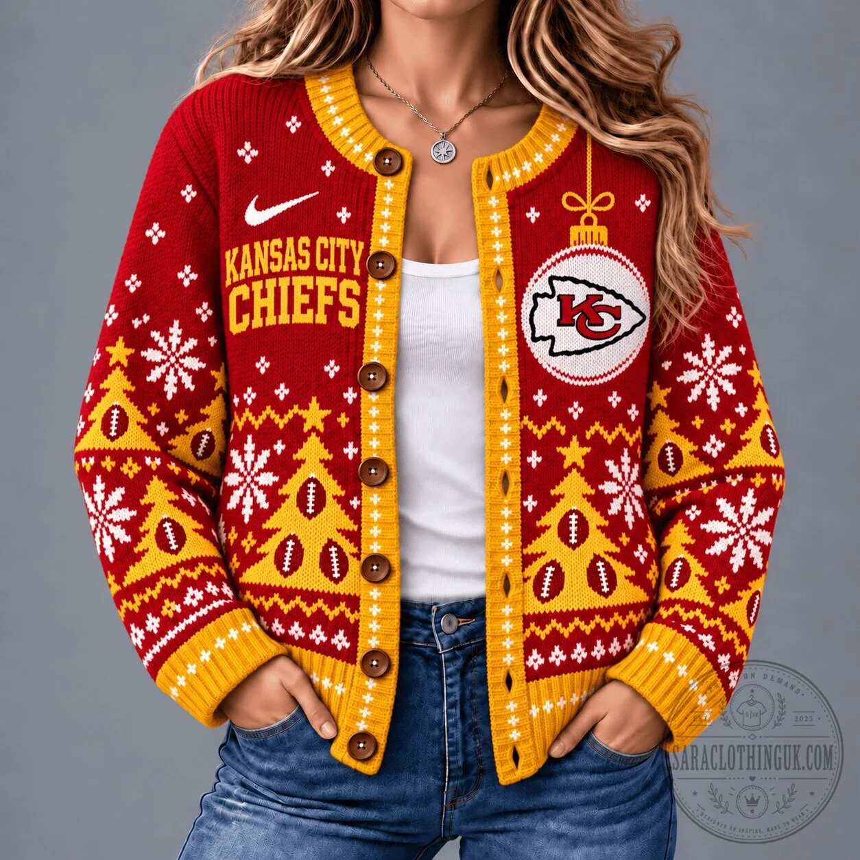 Kansas City Chiefs Ugly Christmas Sweater Cardigan for Women 3 Kansas City Chiefs Ugly Christmas Sweater Cardigan for Women