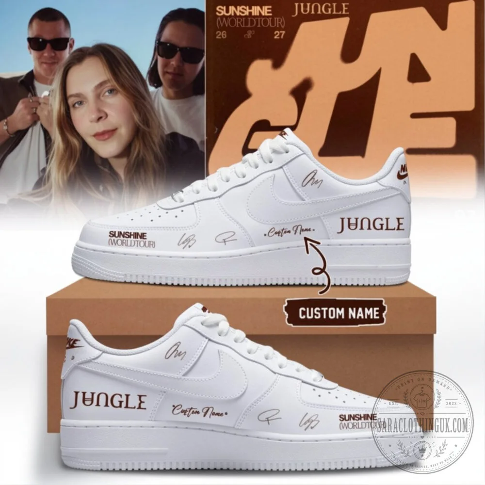 Jungle Sunshine World Tour Custom Name White Sneakers 3 Jungle Sunshine World Tour Custom Name White Sneakers