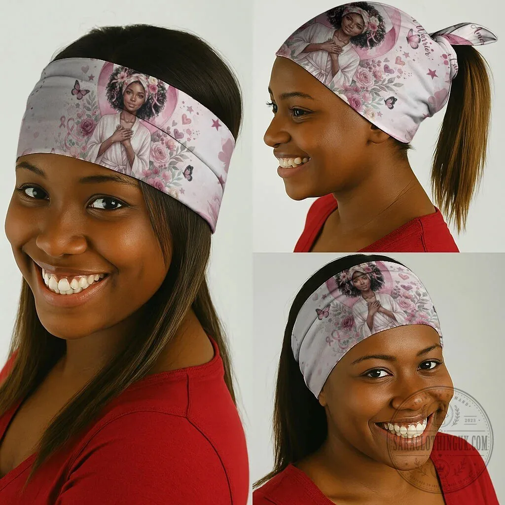 African American Breast Cancer Warrior Pink Ribbon Neck Gaiter Bandana 7 African American Breast Cancer Warrior Pink Ribbon Neck Gaiter Bandana