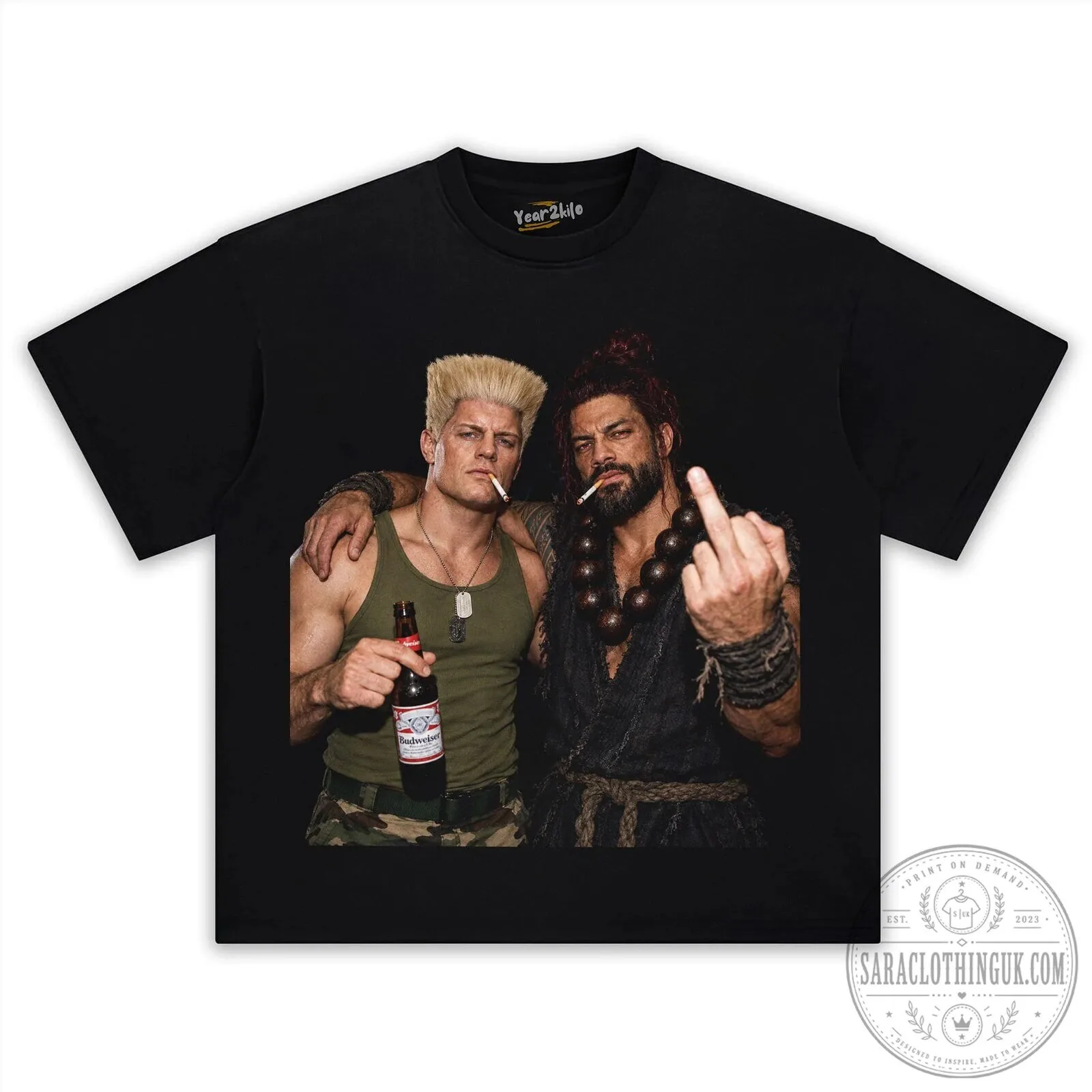 Street Fighter Cody Rhodes and Roman Reigns Funny Black T-Shirt 5 Street Fighter Cody Rhodes and Roman Reigns Funny Black T-Shirt