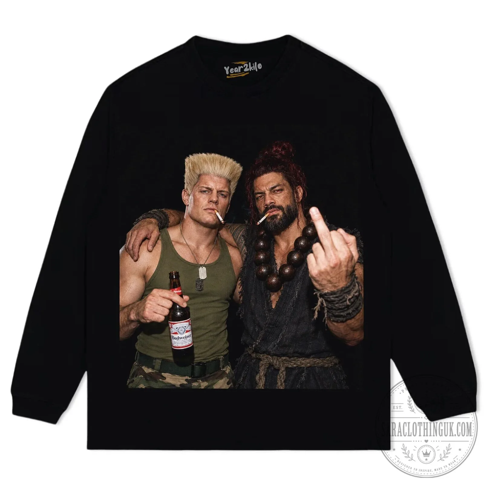 Street Fighter Cody Rhodes and Roman Reigns Funny Black T-Shirt 15 Street Fighter Cody Rhodes and Roman Reigns Funny Black T-Shirt