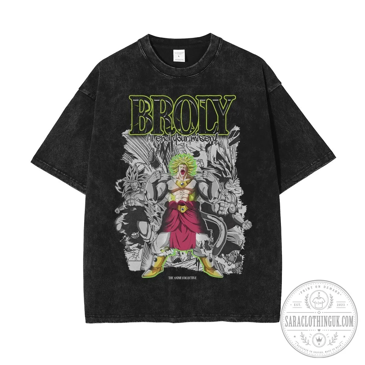 Broly Super Saiyan Dragon Ball Z Vintage Washed T-Shirt 7 Broly Super Saiyan Dragon Ball Z Vintage Washed T-Shirt